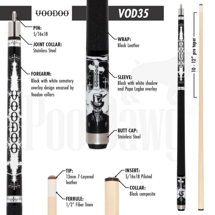 VooDoo VOD35 Pool Cue (20 oz)
